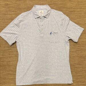 johnnie-O Light Blue Striped Polo